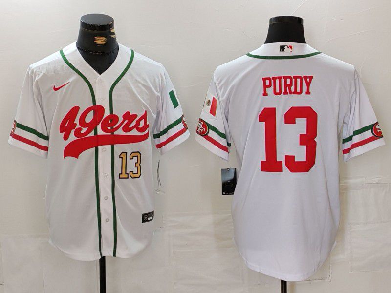 Men San Francisco 49ers 13 Purdy White Joint Name 2024 Nike Limited NFL Jersey style 2
